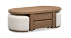 Hayden - Lift Top Storage Cocktail Table With Casters And Two Upholstered Stools - Golden Oat Magnussen Furniture