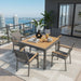 Gray Aluminum Patio Dining Set With Textilene Chairs, 5 Piece All Weather Outdoor Table And Chair Set For Patio, Porch, Garden Home Essentials