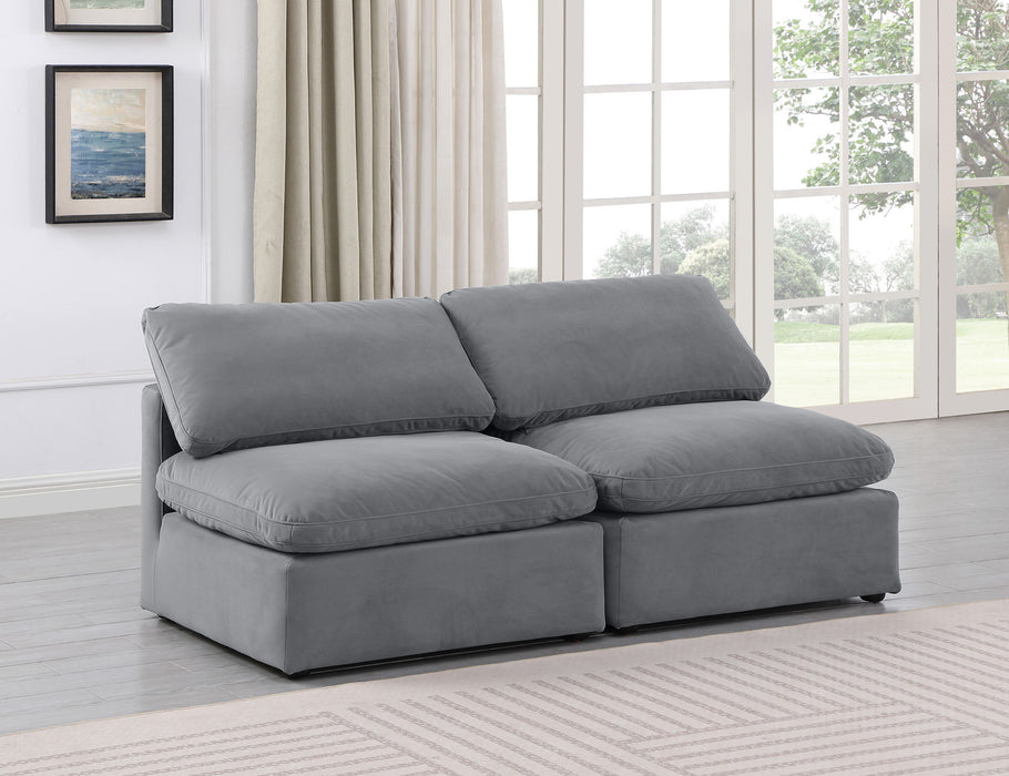 Indulge - Velvet 2 Seat Modular Armless Sofa Meridian Furniture
