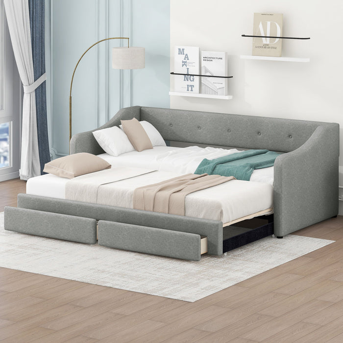 Upholstered Daybed With 2 Drawers Dreamland