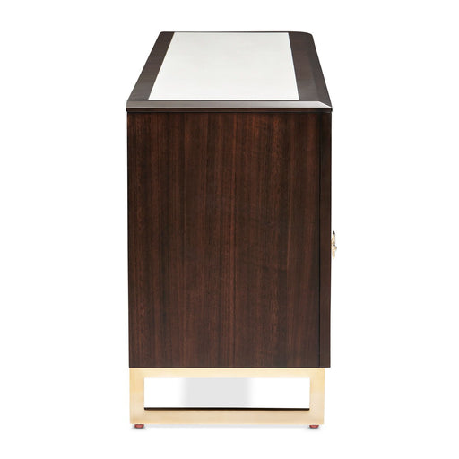 Belmont Place - Media Cabinet - White / Dark Brown Michael Amini