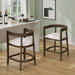 Modern Rubberwood Counter Stool Set With Upholstered Seats Noble House