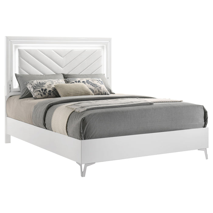 Buckley - Panel Bed With LED Trim Furniture Max