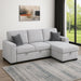 Buzz - Reversible Sleeper Sectional Sofa With Storage Chaise, Console Arm, USB Charging & Cup Holders - Gray Matrix Furniture Group