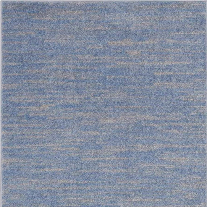 3' X 5' Striped Non Skid Indoor / Outdoor Area Rug - Blue / Gray