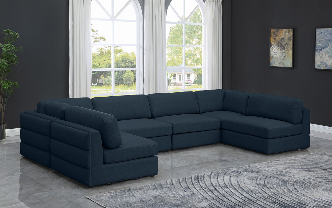 Beckham - Modular Sectional 6 Piece - Navy - Fabric