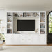 TV Stand With Bookcase, Storage Cabinet With 3 Adjustable Shelves, Living Room Entertainment Center - White Hearth and Haven