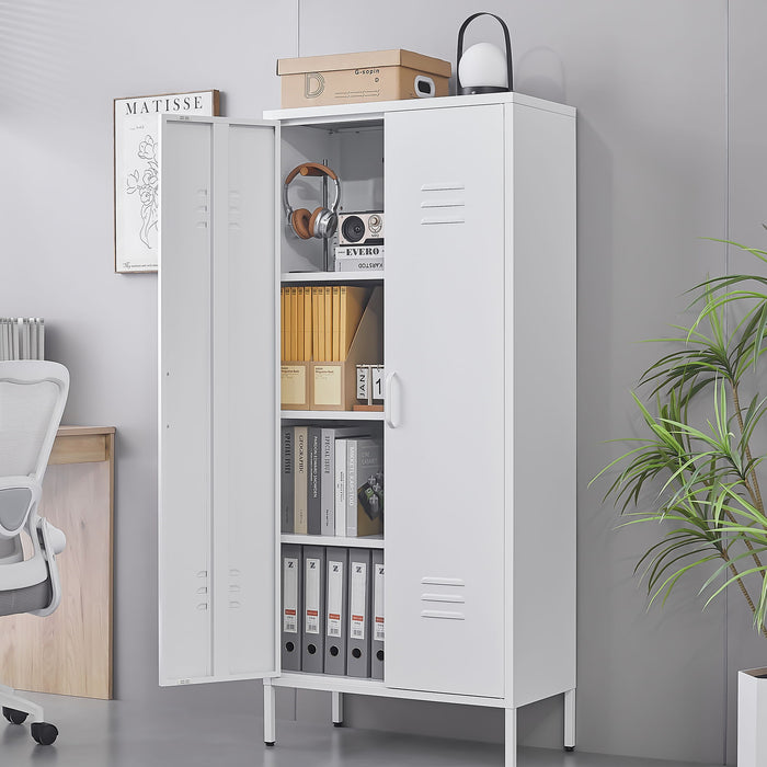 Modern Storage Cabinet With Adjustable Shelves, Magnetic Door Stopper Home Essentials