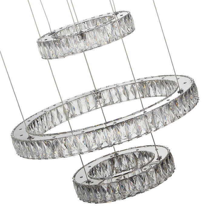 Michael Amini Lighting - Galaxy Modern 49" Crystal Chandelier - Chrome Michael Amini