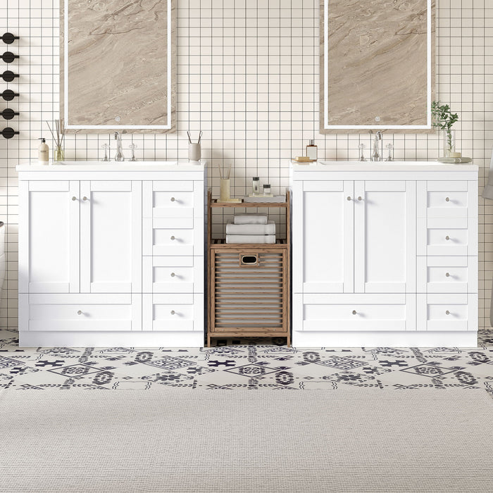 Shaker Free Standing Bathroom Vanity Cabinet With Sink, Soft Close Drawers, Soft Close Doors