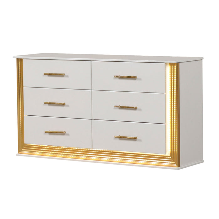 Obsession - 6 Drawer Dresser - White Matrix Furniture Group