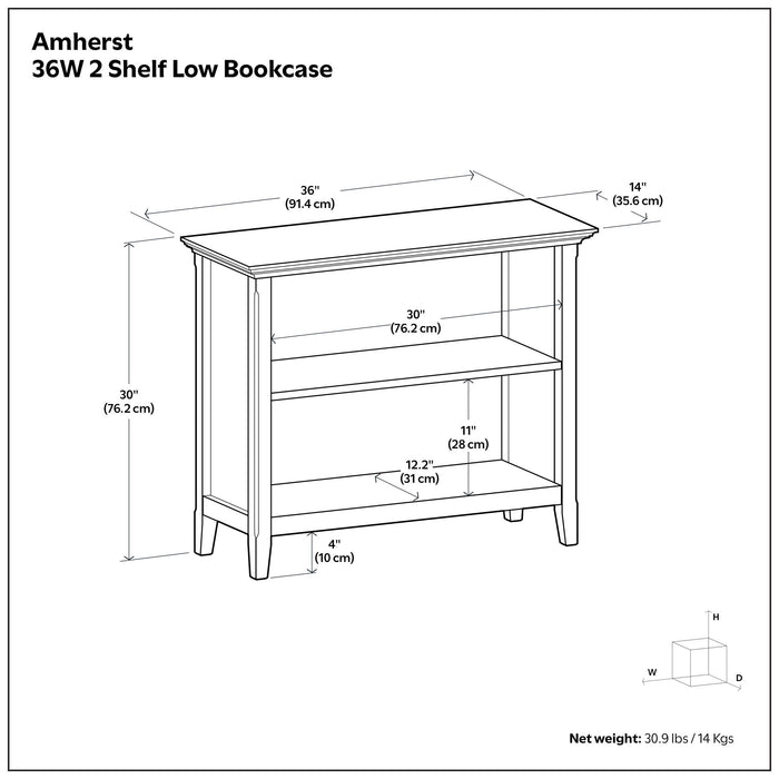Amherst - 2 Shelf Bookcase - Brown Simpli-Home