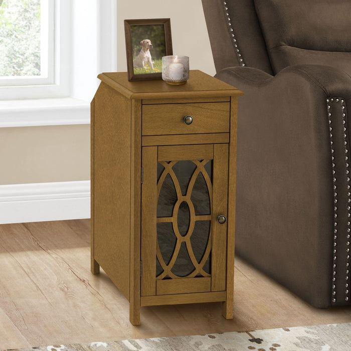 Accent Side Table, Storage Drawer, Traditional - Taupe 8th Street