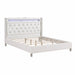 Modern Bed With LED Lights, Charging Port, Tufted Headboard Home Essentials