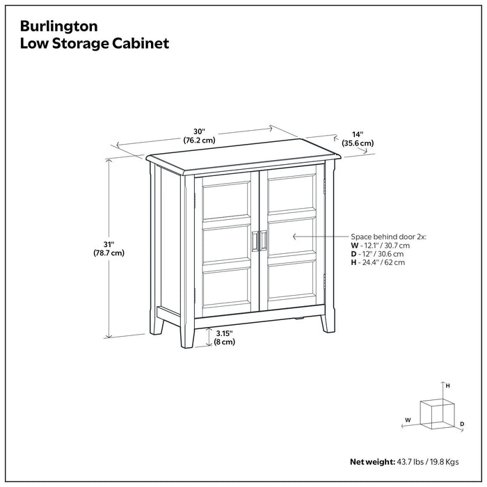 Burlington - Handcrafted Low Storage Cabinet Simpli-Home