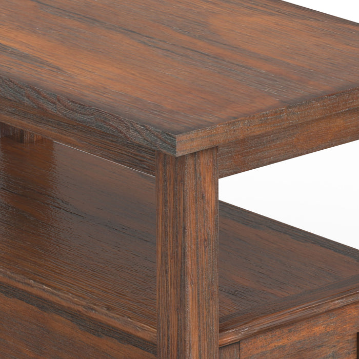 Warm Shaker - Narrow Side Table - Distressed Charcoal Brown