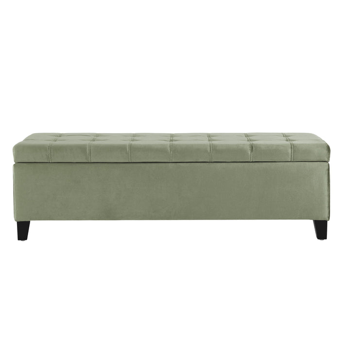 Wendover - Elegant Velvet Tufted Storage Bench With Lift-Up Top And Birch Wood Legs