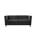 Button Tufted Loveseat, 2 Seater With Square Arm Couch For Living Room - Black US Pride