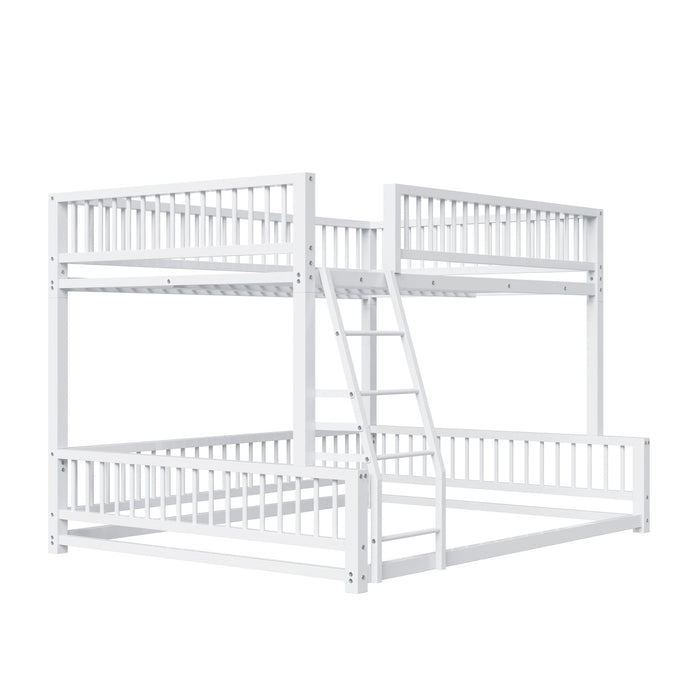 Bunk Bed Frame With Ladder And Safety Guardrails Dreamland