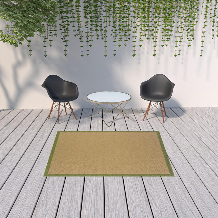 5' X 8' Stain Resistant Indoor & Outdoor Area Rug - Beige