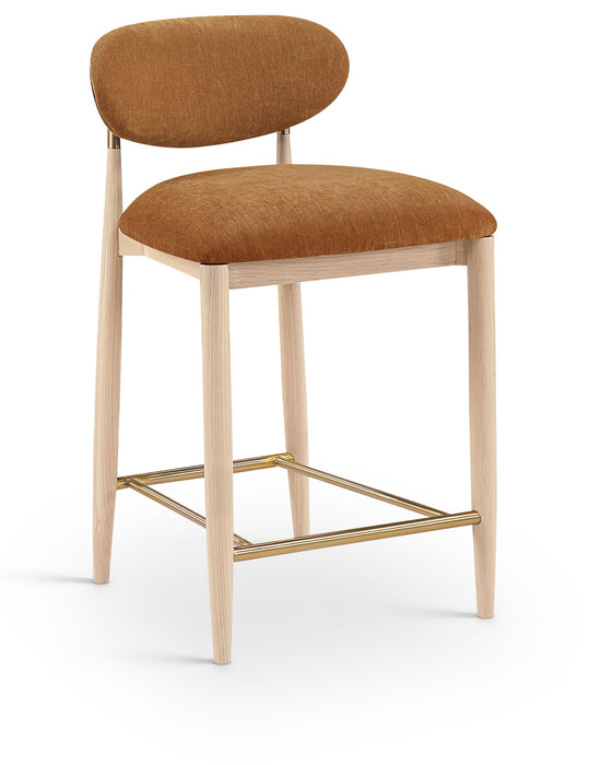 Riccio - Fabric Stool - Natural Frame Meridian Furniture