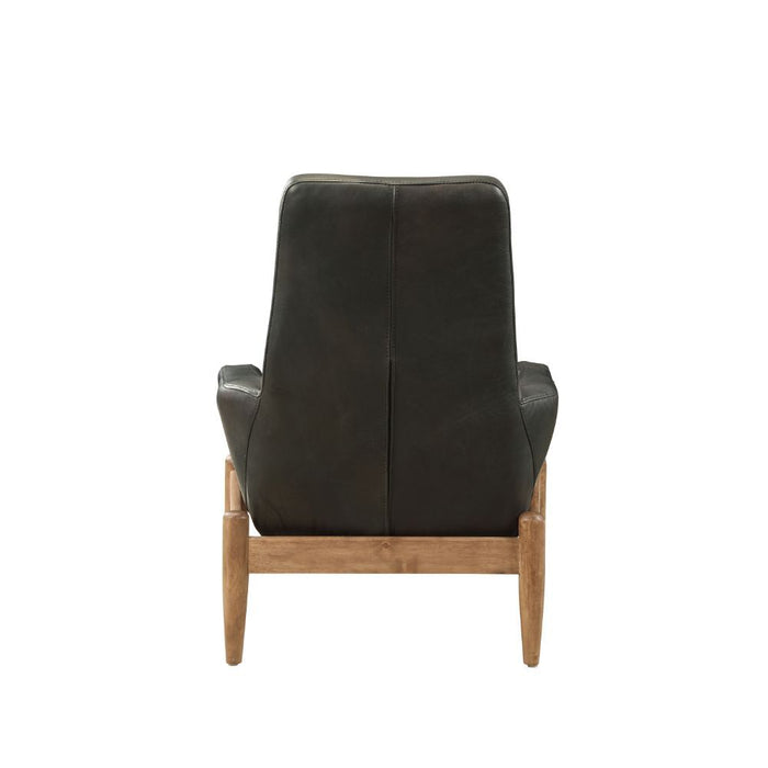 Dolphin - Accent Chair - Black Top Grain Leather ACME