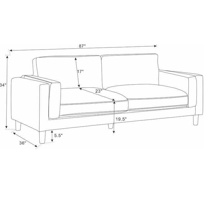Upholstered Square Arm Sofa - Dark Green Home Essentials