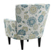 Floral Accent Chair - Blue - Wood Emerald Home
