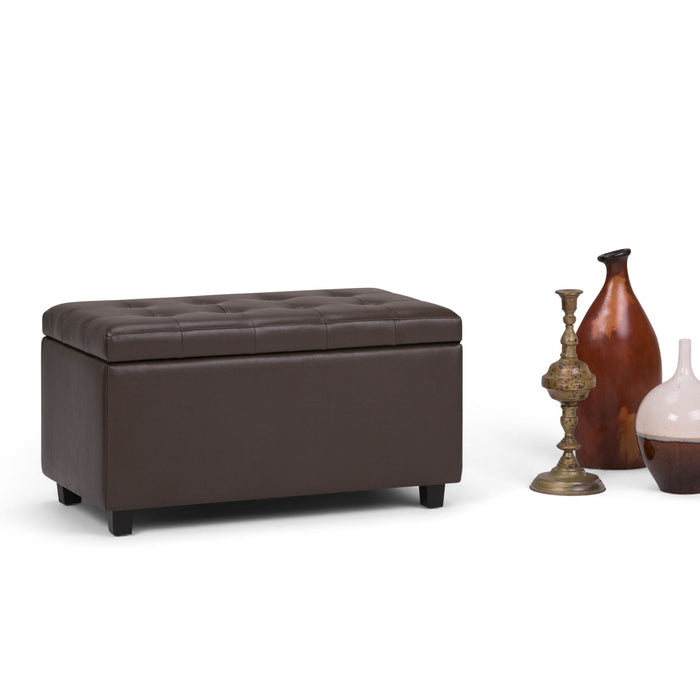 Cosmopolitan - Storage Ottoman - Chocolate Brown Simpli-Home