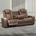 Dorian - Reclining Leather Sofa With Power Headrest And Footrest - Brown New Classic