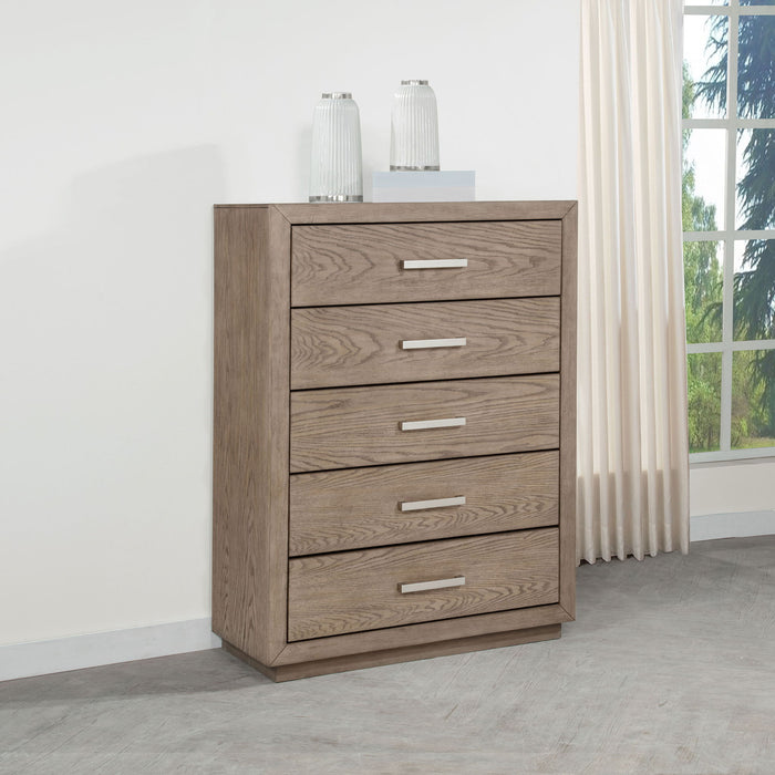 Gibbons Barley - 5 Drawer Bedroom Chest - Brown Furniture Max