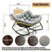 Oversized Papasan Rocking Chair Outdoor With Thick Cushion Home Essentials