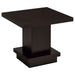 Mbala - Square Pedestal End Table - Cappuccino Furniture Max