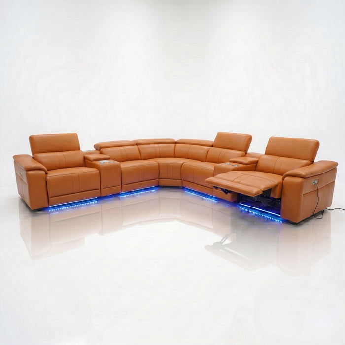 L - Shaped Recliner Sectional Sofa With Bluetooth Speakers, Wireless Charging, LED Lights Home Essentials