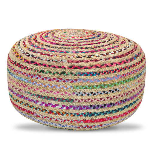 Margo - Large Round Pouf - Multicolor Simpli-Home