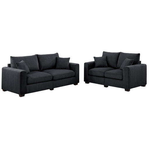 2 Piece Contemporary Style Sofa Set With Matching Pillows Home Essentials