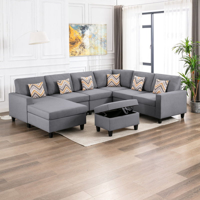 Nolan - 7 Piece Sectional Sofa With Pillows And Interchangeable Legs