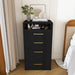 3 In 1 Vanity Desk With Open Top Mirror, Glass Desktop Makeup Set With 3 Drawers, Compact Dressing Table For Bedroom - Black Home Essentials