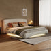 King Curved Upholstered Bed With Smart Ambient Lighting - Cream Noble House