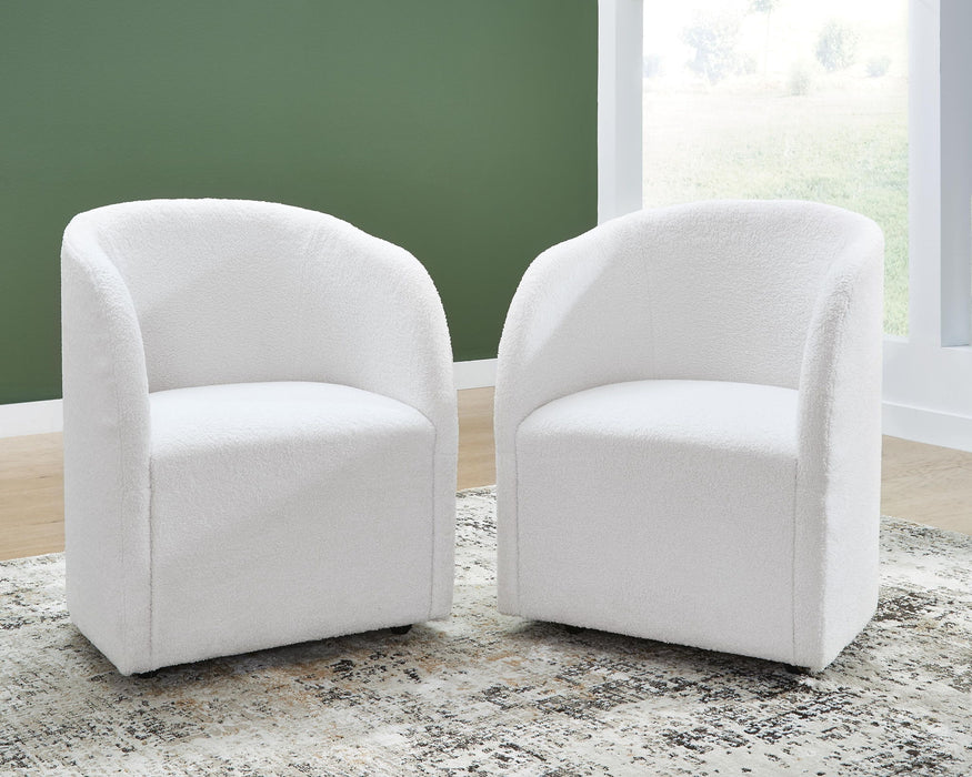 Rowanbeck - Dining Upholstered Arm Chair (Set of 2) - Ivory Signature Design by Ashley®