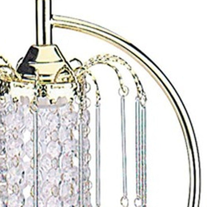 Metal Chandelier Faux Crystal Table Lamp - Gold