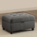 Storage Ottoman With Tufted Design - Gray Furniture Max