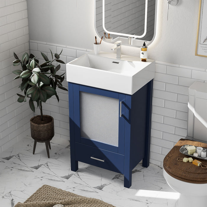 Bathroom Vanity With Ceramic Sink And Ample Storage, Ideal For Small Bathrooms Hearth and Haven