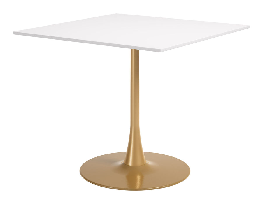 Epas - Dining Table - White / Gold Zuo Modern
