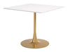 Epas - Dining Table - White / Gold Zuo Modern