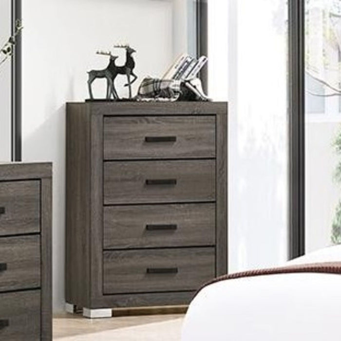 1 Piece Chest Bar Handle Bedroom Furniture With Texture And Clean Lines - Gray Home Essentials