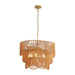 Chandelier With 7 Light E26 Base, Adjustable Height Wave Pendant Light For Living Room - Gold Daily Nest