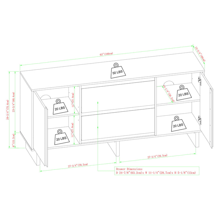 Scandi - Sideboard With Beveled Drawers