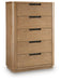 Pamaria - Five Drawer Chest - Light Brown Signature Design by Ashley®