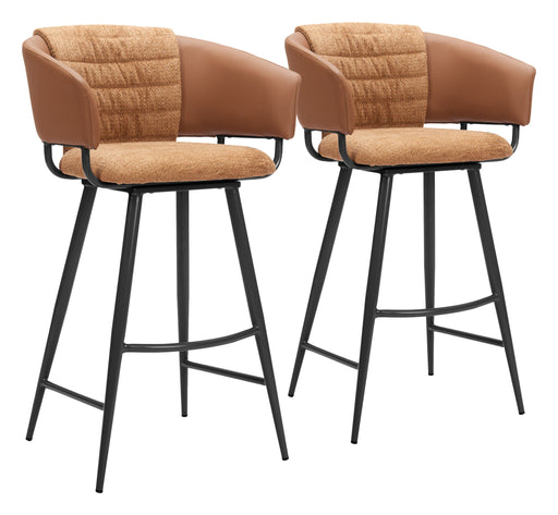 Juno - Barstool (Set of 2) - Brown Zuo Modern